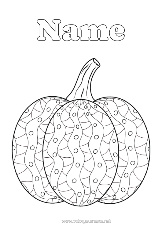 Colouring page to print Pumpkin Zentangle