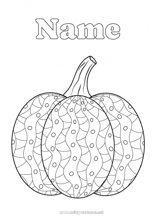 Coloring page to print Pumpkin Zentangle