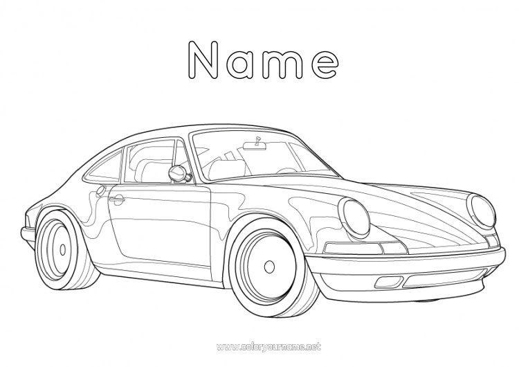 Coloring page to print Vehicles Car Racing car Cars, vans, and motorhomes Racing vehicles and tracks