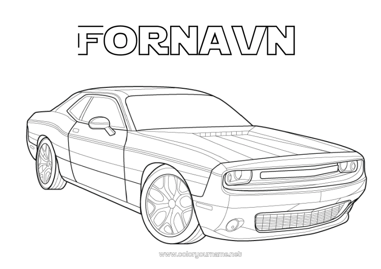 Farvelægningssiden til udskrivning Køretøjer Bil Racerkøretøj Historiske eller vintage køretøjer Biler, varevogne og campingvogne Racerkøretøjer og baner