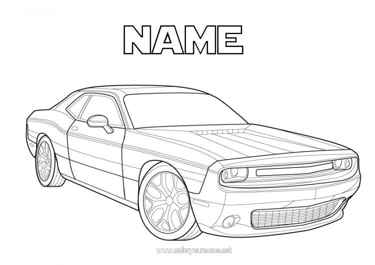 Coloring page to print Vehicles Car Racing car Historical or vintage vehicles Cars, vans, and motorhomes Racing vehicles and tracks