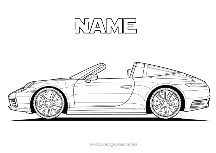 Colouring page to print Vehicles Car Racing Car Cars, Vans And Motorhomes Race Cars And Circuits