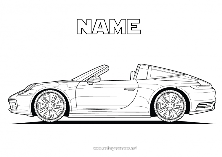 Coloring page to print Vehicles Car Racing car Cars, vans, and motorhomes Racing vehicles and tracks