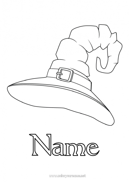 Coloring page to print Witch Hat Magician