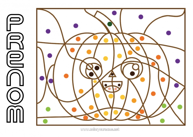 Coloriage à imprimer Citrouille Halloween Automne Coloriages magiques Activités enfants