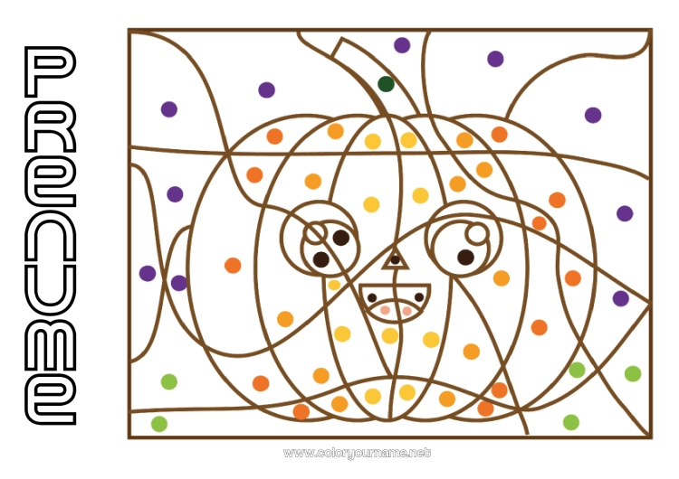 Pagină de colorat de imprimat Dovleac Halloween Toamnă Desene magice de colorat Activități pentru copii