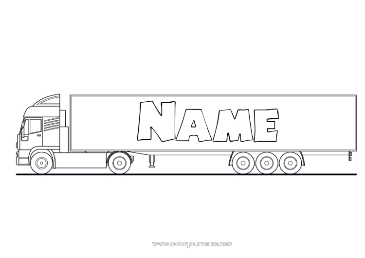 Colouring page to print Lorry Vehicles Intermediate Colouring Sheets Trucks And Commercial Vehicles Transport Occupations