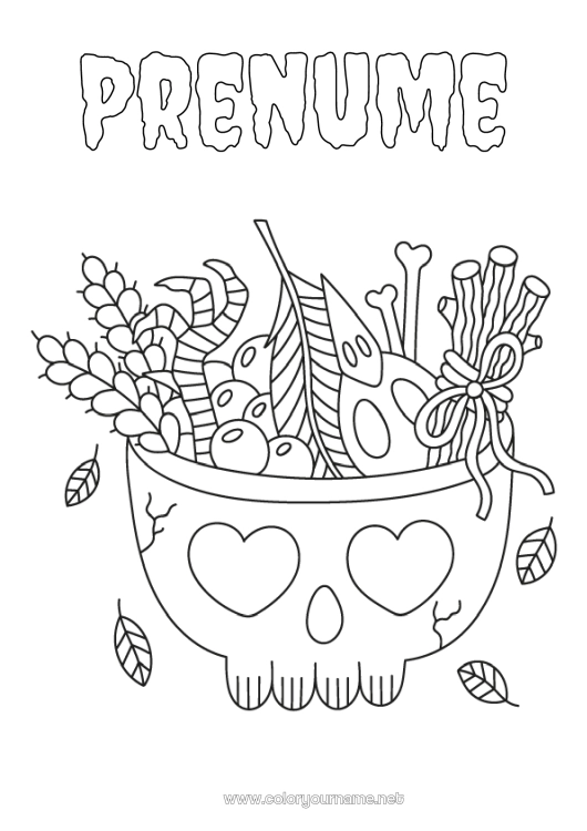 Pagină de colorat de imprimat Halloween Cranium
