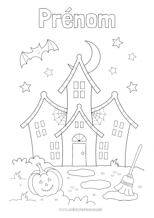 Coloriage à imprimer Halloween Manoir hanté