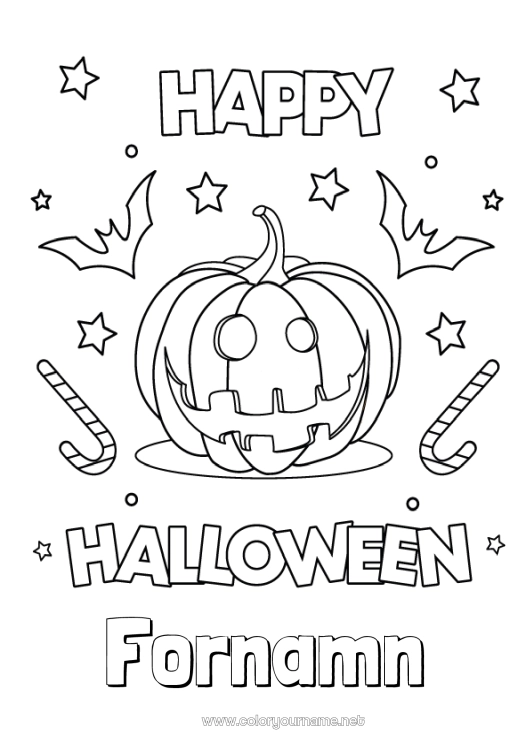 Färgläggningssida att skriva ut Pumpa Halloween Jack O'Lantern Anmälan 