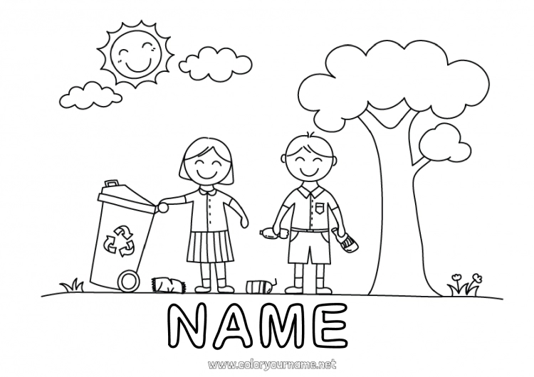 Coloring page to print Ecology