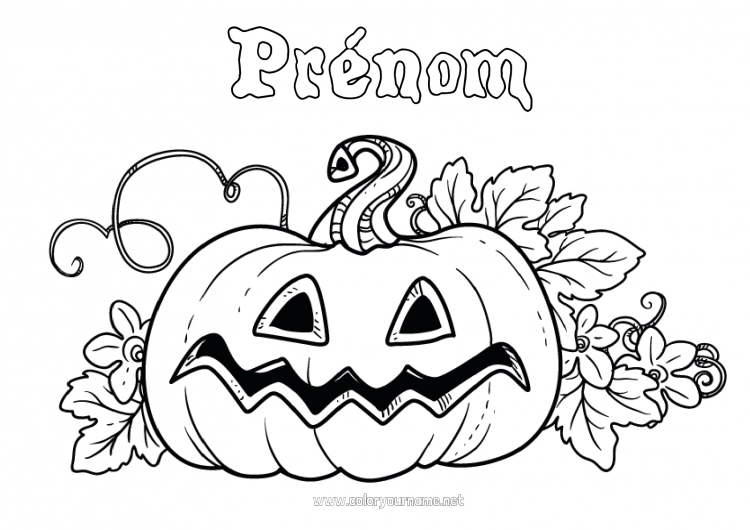 Coloriage à imprimer Citrouille Halloween Jack O'Lantern