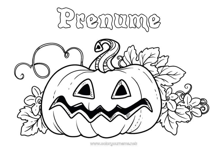 Pagină de colorat de imprimat Dovleac Halloween Jack cu lampa