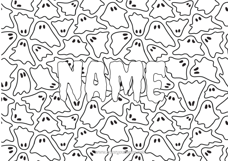 Coloring page to print Ghost Decorated name