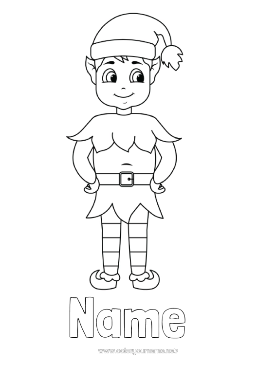 Coloring page to print Christmas elves Christmas Elves coloring pages