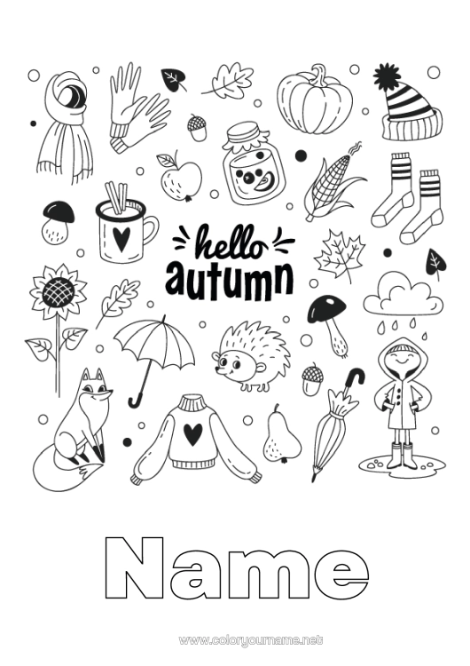 Colouring page to print Autumn