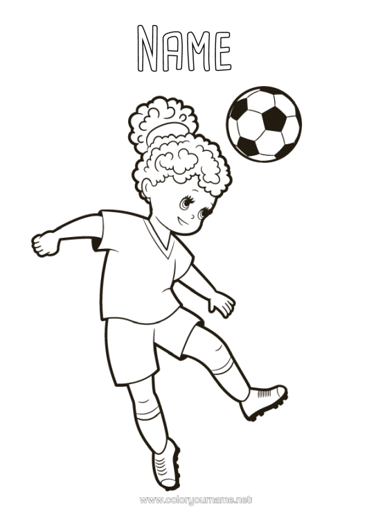 Colouring page to print Football Football Sport Team Sports Women's Football Footballer