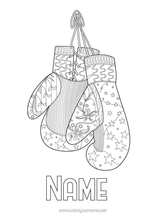 Colouring page to print Sport Combat Sports Boxing