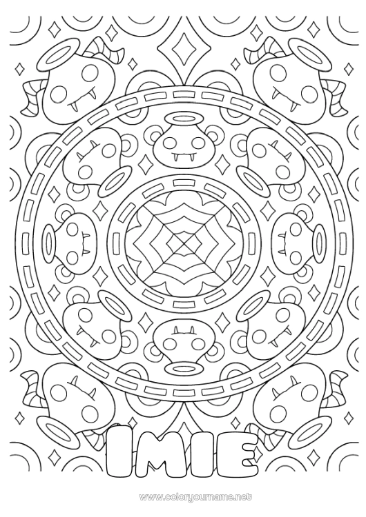 Kolorowanka do wydruku Halloween Mandala