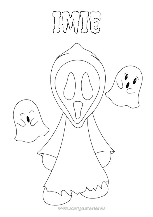 Kolorowanka do wydruku Duch Potwór Halloween