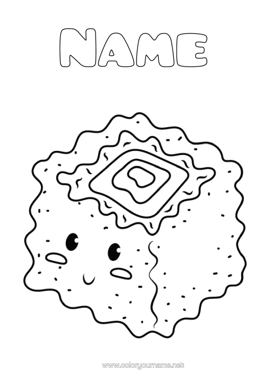 Colouring page to print Cute Japan Sushi