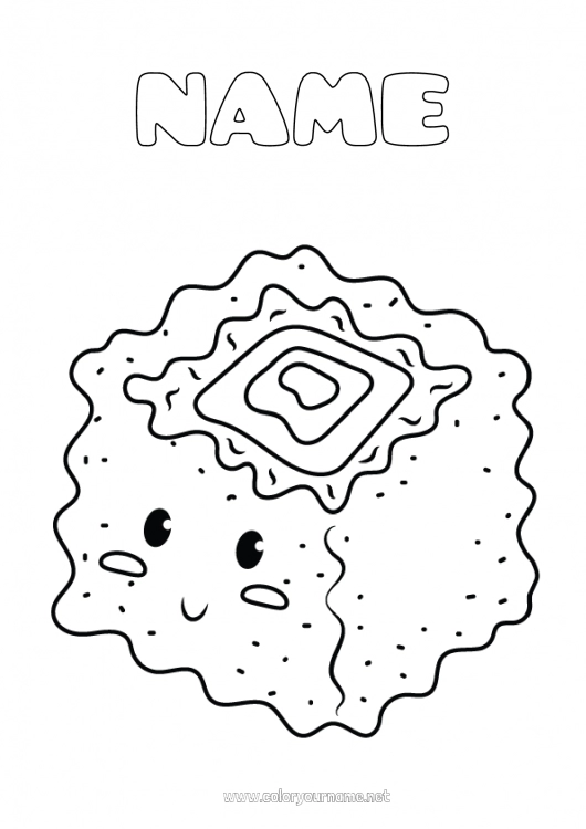 Coloring page to print Kawaii Japan Sushi