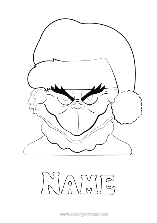 Colouring page to print Grinch