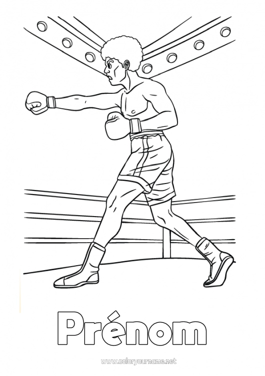 Coloriage à imprimer Sport Sports de combat Boxe