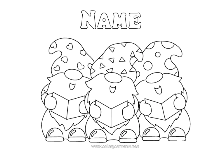 Colouring page to print Gnome Music Music Day