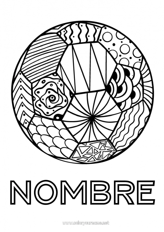 Dibujo para colorear para imprimir Fútbol Balón de fútbol Globos Zentangle Deportes en equipo