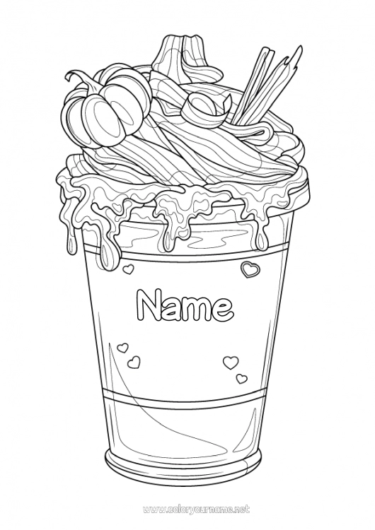 Coloring page to print Pumpkin Drinks