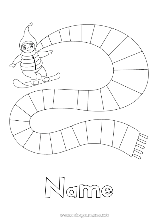 Colouring page to print Sport Other Sports Scarf