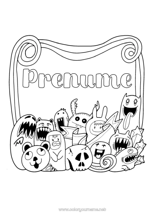 Pagină de colorat de imprimat Monstru Drăguț