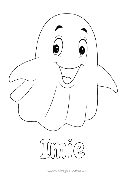 Kolorowanka do wydruku Duch Halloween Łatwe kolorowanki