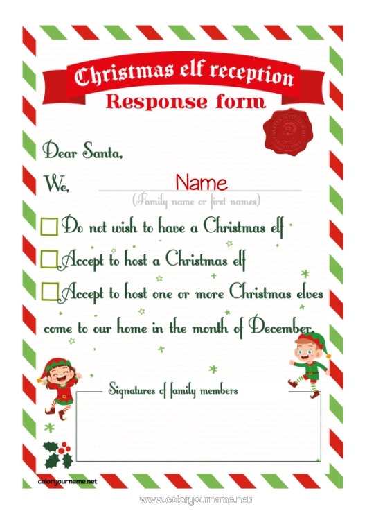 Colouring page to print Christmas Elves Letters From Mischievous Elves Letter From The Elf A Single Mischievous Elf Several Mischievous Elves.