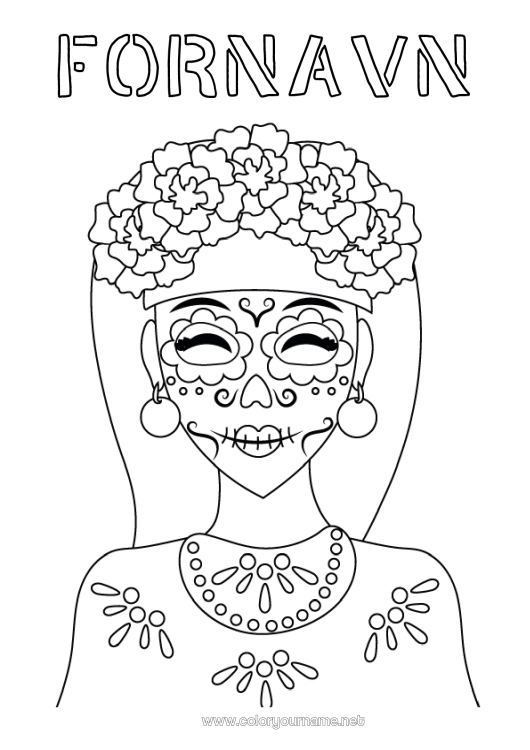 Farvelægningssiden til udskrivning Dødsdagene Catrina