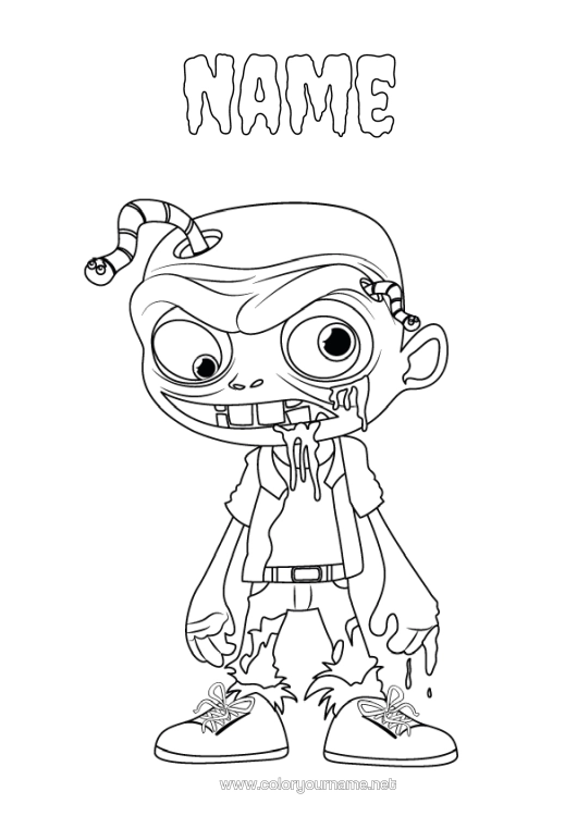 Colouring page to print Monster Insects Scary Vermin Zombie