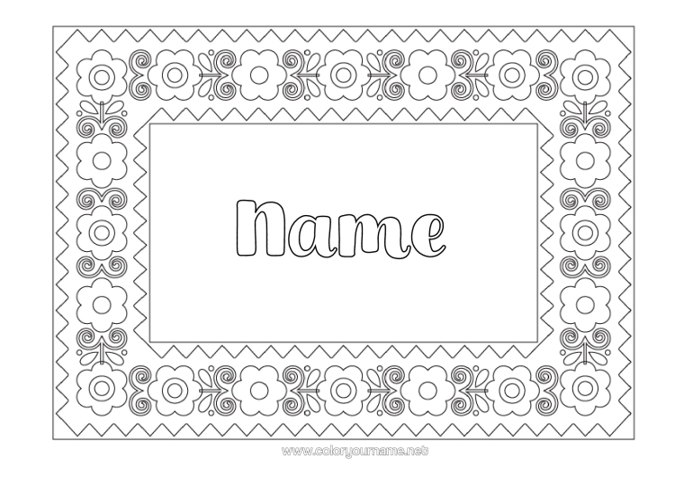 Colouring page to print Flowers Day Of The Dead Mexico Fifth Of May Mexican Embroidery