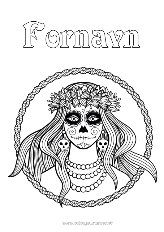 Farvelægningssiden til udskrivning Dødsdagene Catrina