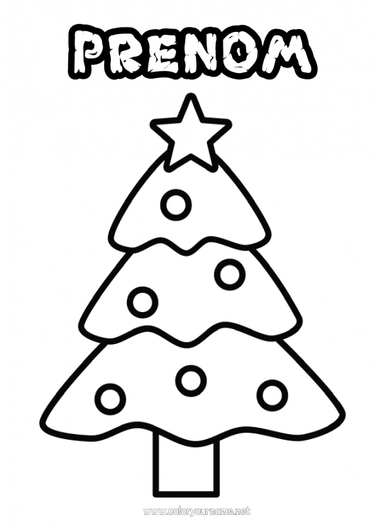 Coloriage à imprimer Sapin de Noël Coloriages faciles Sapin