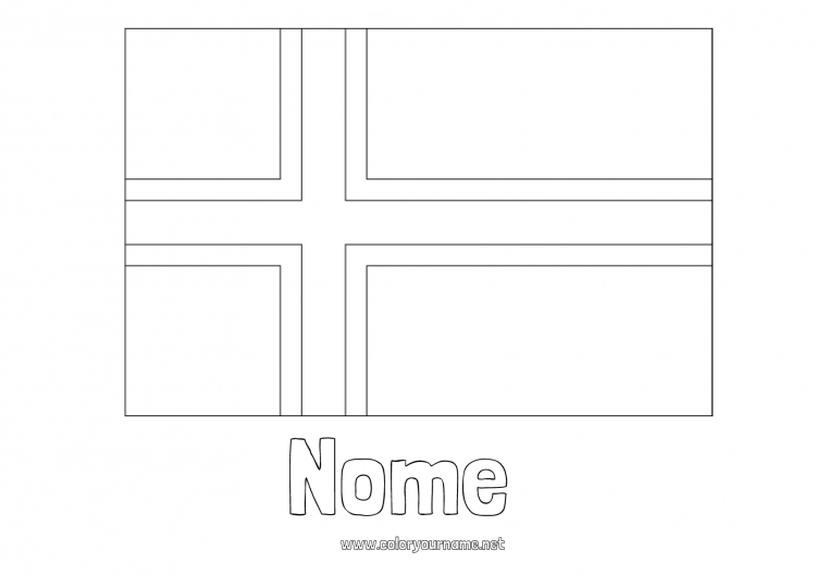 Página de desenho para imprimir Geografia Bandeira País Islandia