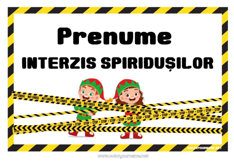 Pagină de colorat de imprimat Moșneguții de Crăciun Plăcuță Ușă