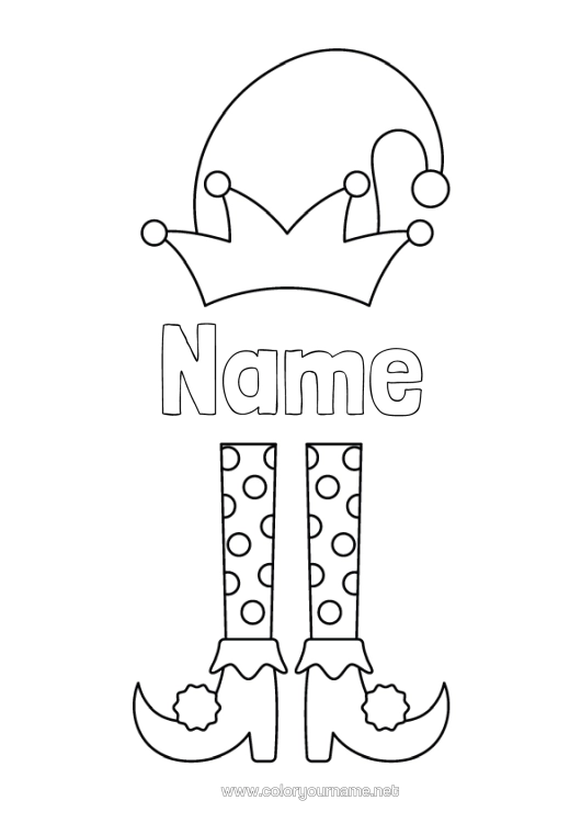 Colouring page to print Christmas Elves Elf Colouring Pages