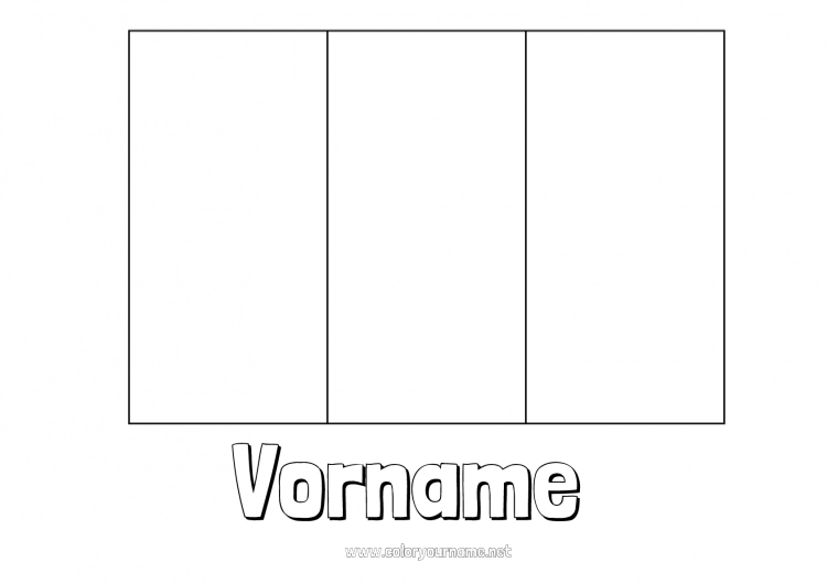 Malvorlage zum Ausdrucken Geografie Irland Italien Frankreich Flagge Land Belgien