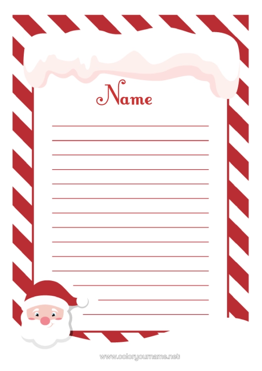 Colouring page to print Christmas Letter To Father Christmas Children's Activities Santa's Gift List