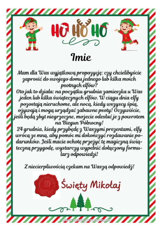 Kolorowanka do wydruku Listy Psotnych Skrzatów List Powitalny Od Skrzata Tylko Jeden Psotny Skrzat Kilku Psotnych Elfów
