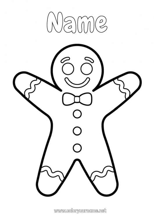 Coloring page to print Gingerbread Treats Easy coloring pages Biscuits