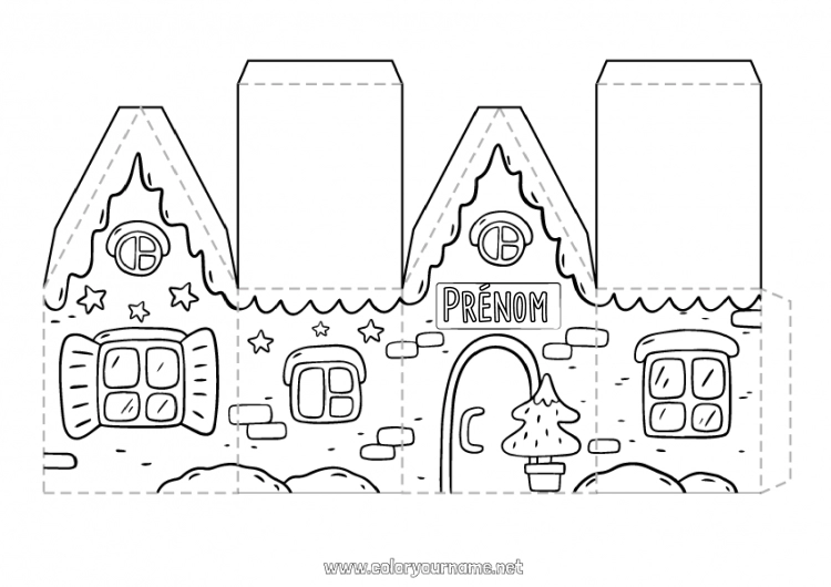 Coloriage à imprimer Activités enfants Maison Sapin