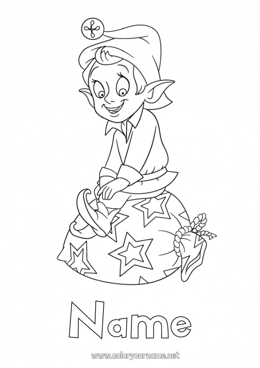 Coloring page to print Christmas elves Christmas Elves coloring pages