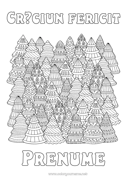 Pagină de colorat de imprimat Desene de colorat complexe Zentangle Brad